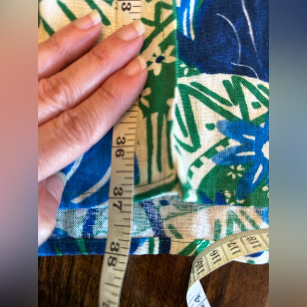 Rachel Zoe | Panther Tropical Linen Blend Midi Dress in Blue & Green, Size XL - Picture 11 of 11